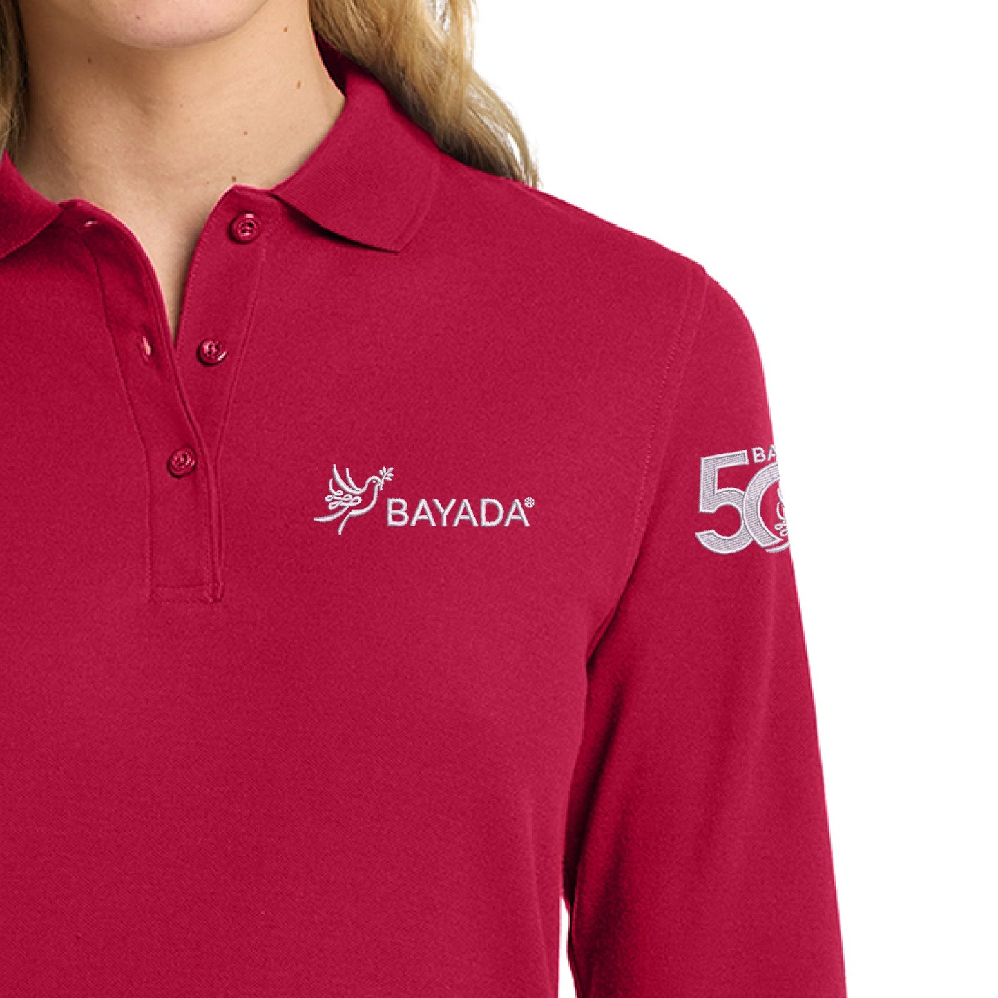 Ladies Silk Touch Long Sleeve Polo