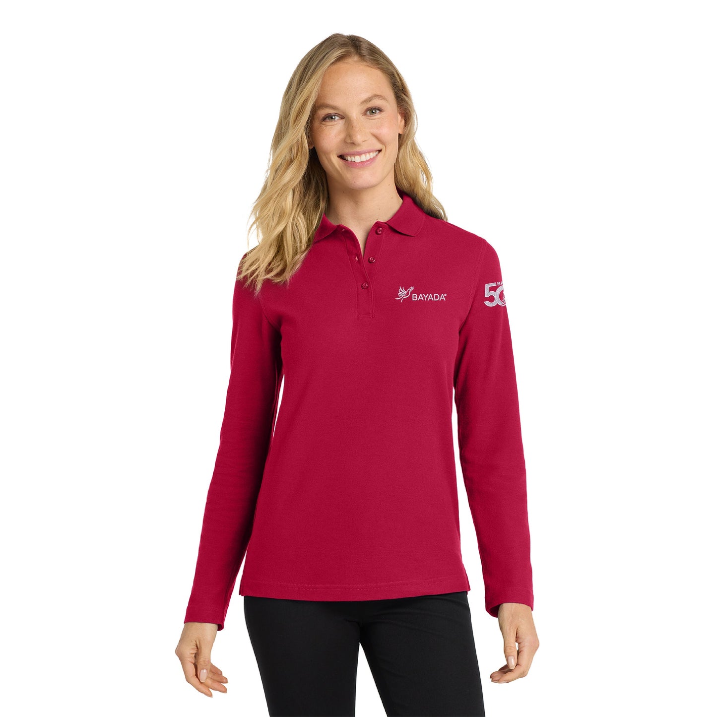 Ladies Silk Touch Long Sleeve Polo