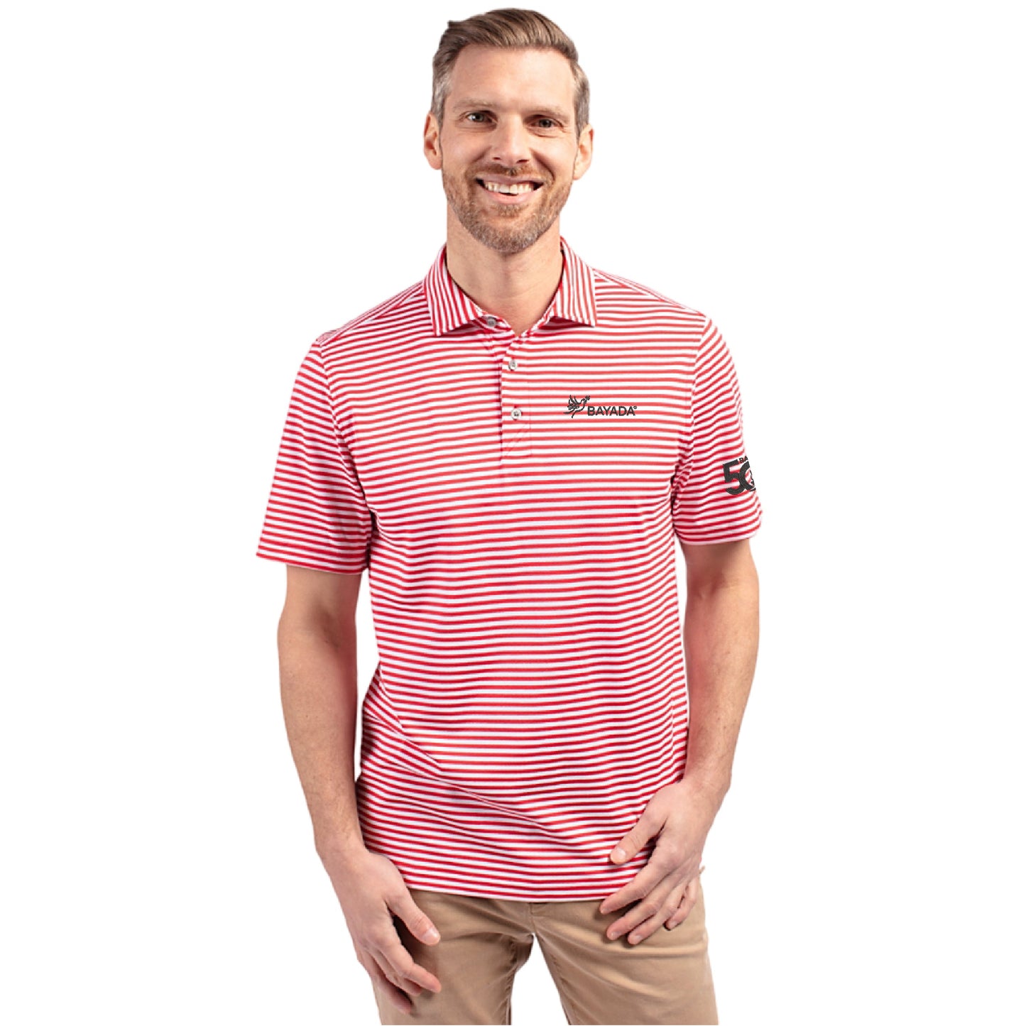 Mens CutterBuck Virtue Stripe Top
