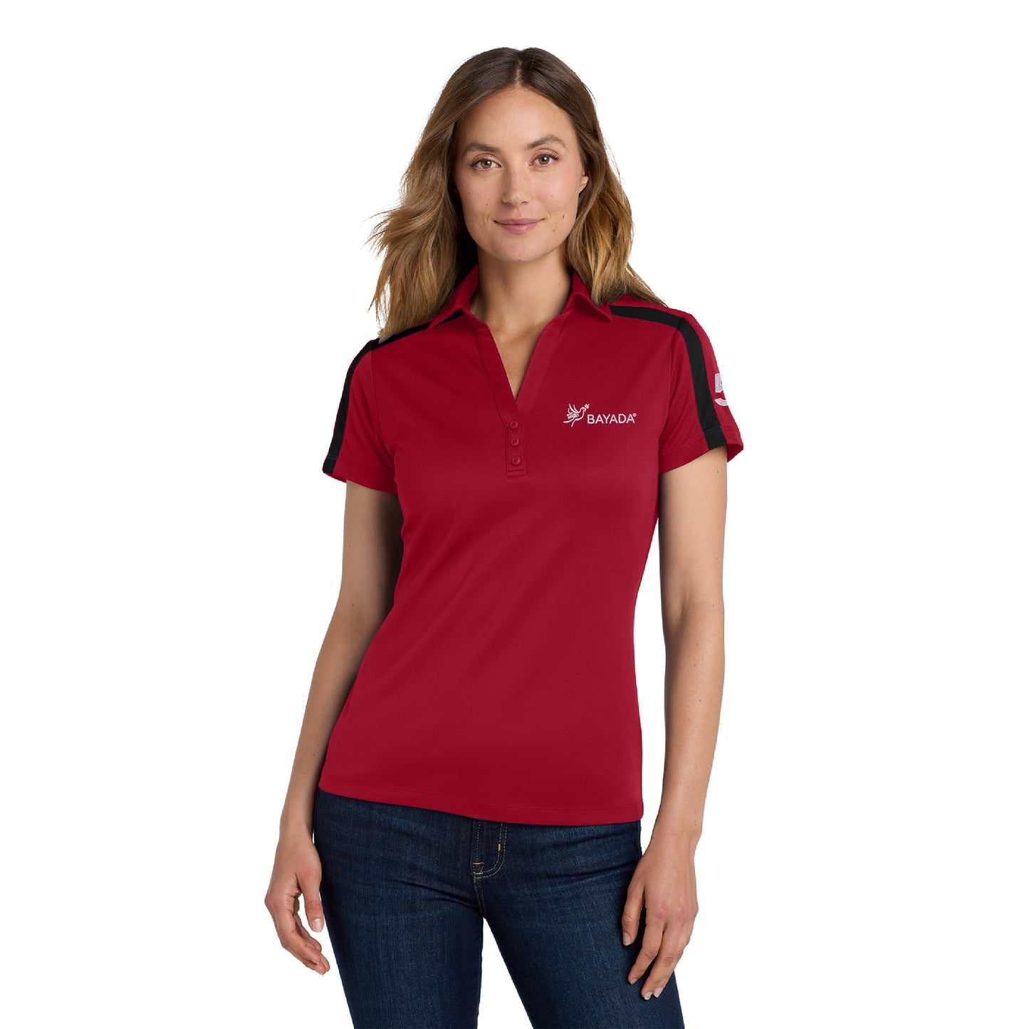 Ladies Silk Touch Colorblk Stripe Polo