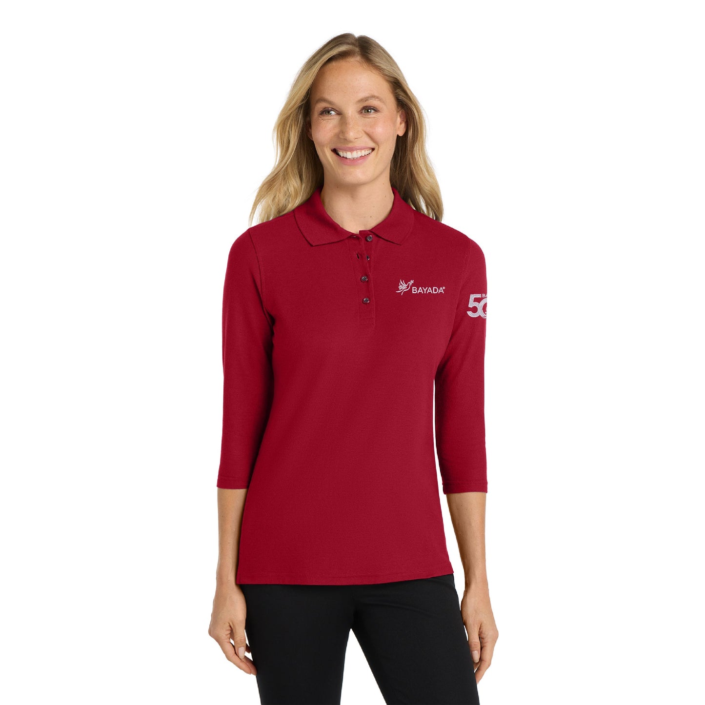 Ladies Silk Touch 3/4-Sleeve Polo