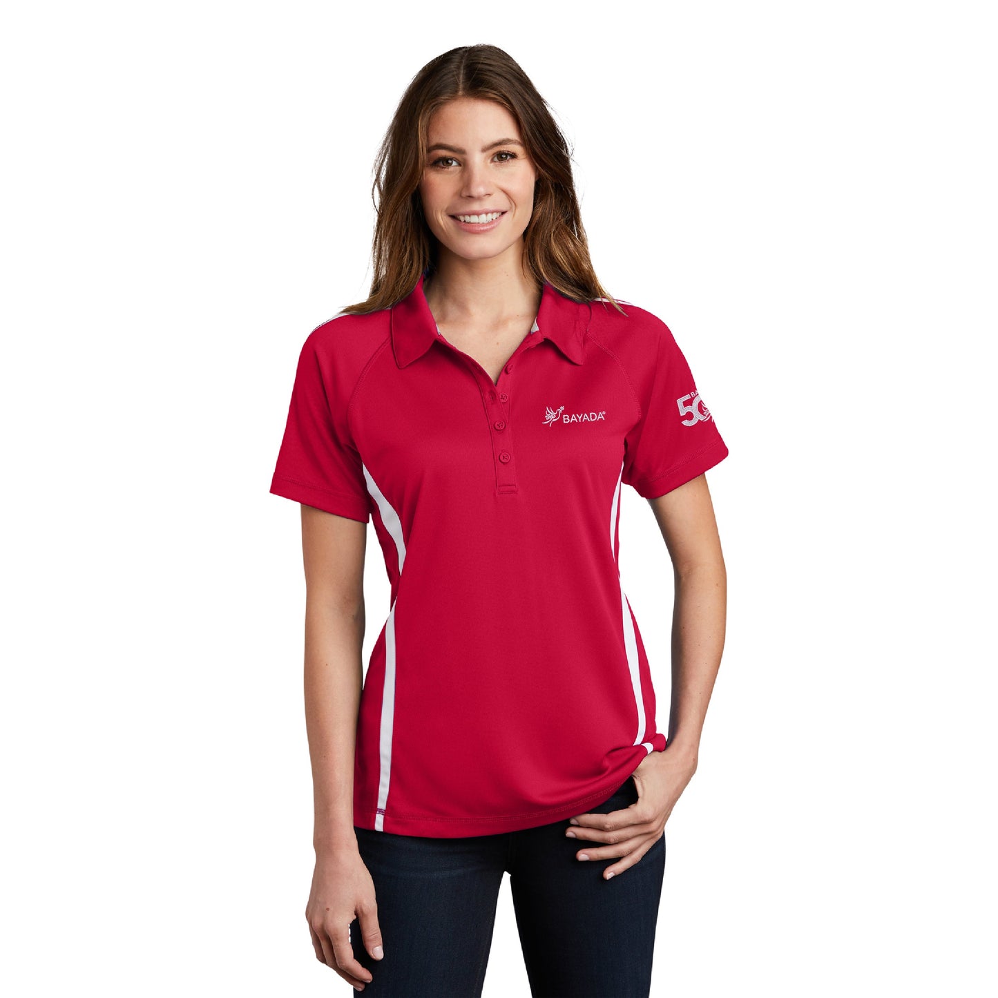 Ladies Micro-Mesh Colorblock Polo
