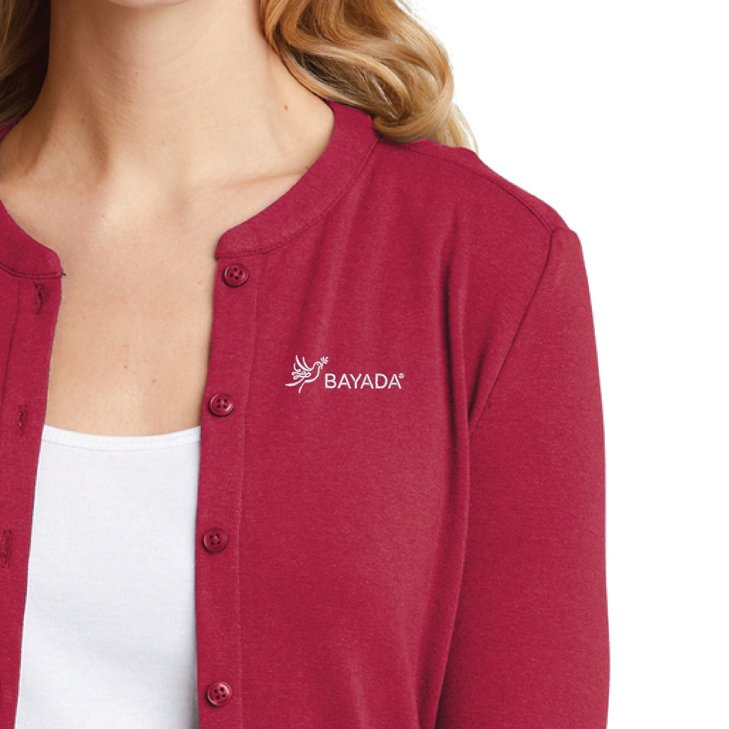 Stretch Button-Front Cardigan