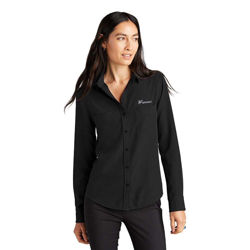 Mercer+Mettle™ Women's Stretch Crepe Long Sleeve Camp Blouse