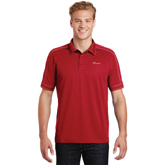 Tricolor Shoulder Polo-Blk/Red/White