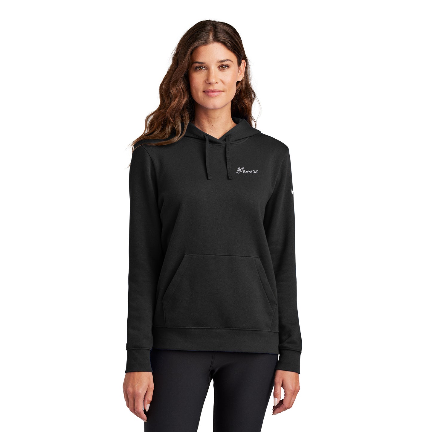 Nike Ladies Club Fleece Sleeve Swoosh Pullover Hoodie