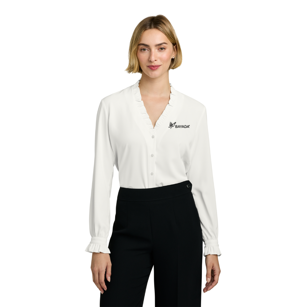 Brks Bros Long Sleeve Ruffle Collar Blou